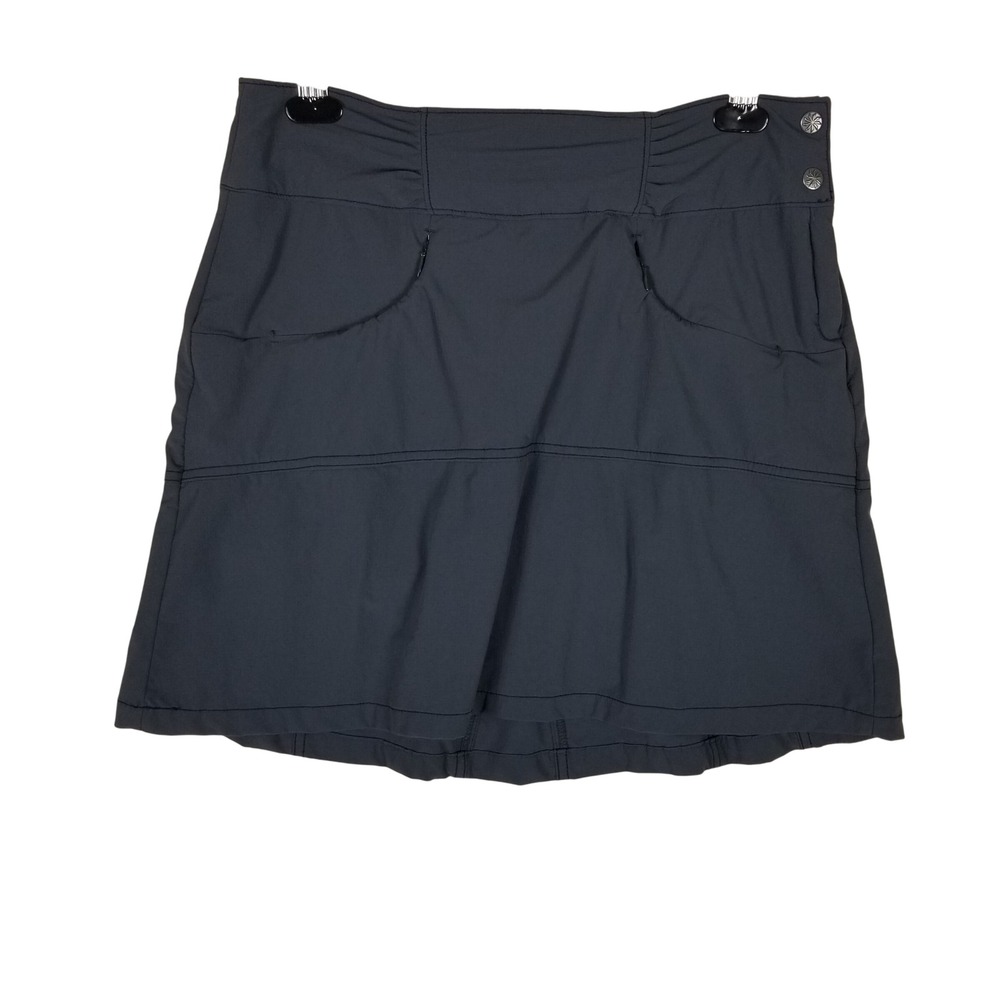 Athleta Active Skort Women 6 Dark Gray Hiking Travel Zipper Pockets 405141